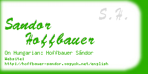 sandor hoffbauer business card