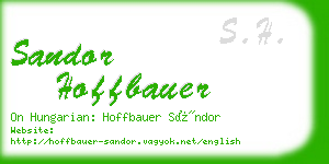sandor hoffbauer business card